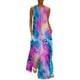 thumbnail image 1 of Robe Teinture sur Nœuds Imprimé Léopard Robe Maxi de Soirée Design Col en V Robes Longues Décontractées Vêtements de Rue Oversize, 1 of 5