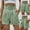 Green, variant on CLOISE Bermuda Shorts for Women with Pockets Green L Summer Trendy Casual Loose Shorts Solid Elastic Waisted Zipper with Button Flowy Comfy Shorts