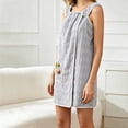 thumbnail image 4 of Women's Sleeveless Fleece Bath Wrap Button Down Short Robe with Pocket and Cherry Embellishment Sleepwear, 4 of 6