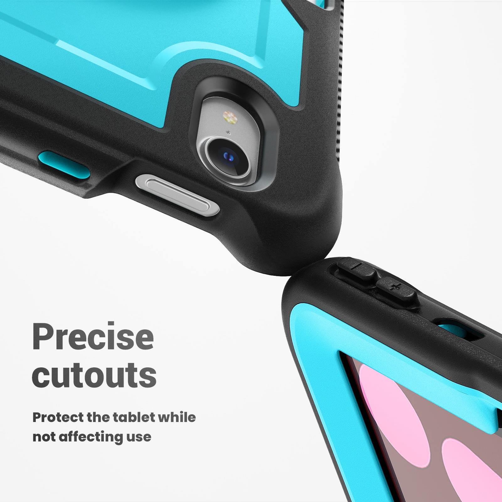 ELEHOLD Rugged Case For Apple iPad 11th(A16) 2025/10th Gen 2022,360 Rotating Stand Hand Strap Shoulder Strap Pencil Holder Full-Body Heavy Duty Shockproof Protective Case,Lightblue
