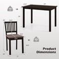 thumbnail image 3 of Gymax 5-Piece Dining Table Set Rectangular Kitchen Table w/ Upholstered Chairs, 3 of 10