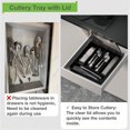 thumbnail image 2 of Countertop Utensil Holder with Lid, Plastic Silverware Tray for Drawer, 5 Compartments Flatware Organizer, 2 of 5