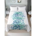 thumbnail image 4 of Teal Blue Eucalyptus Leaves Flat Sheet Only Twin Size, Soft Breathable Bed Top Sheets for Mattress, Spring Summer Botanical Floral Luxury Bedding Flat Sheets for Home Hotel Bedroom Bed Protection, 4 of 9