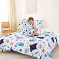 thumbnail image 4 of Feelyou Ocean Fish Animal Queen Comforter Set for Kids Boys Girls, Watercolor Seashell Stars Bedding Comforter Set, White Blue, Colorful Star Reversible, 3-Piece, 4 of 6