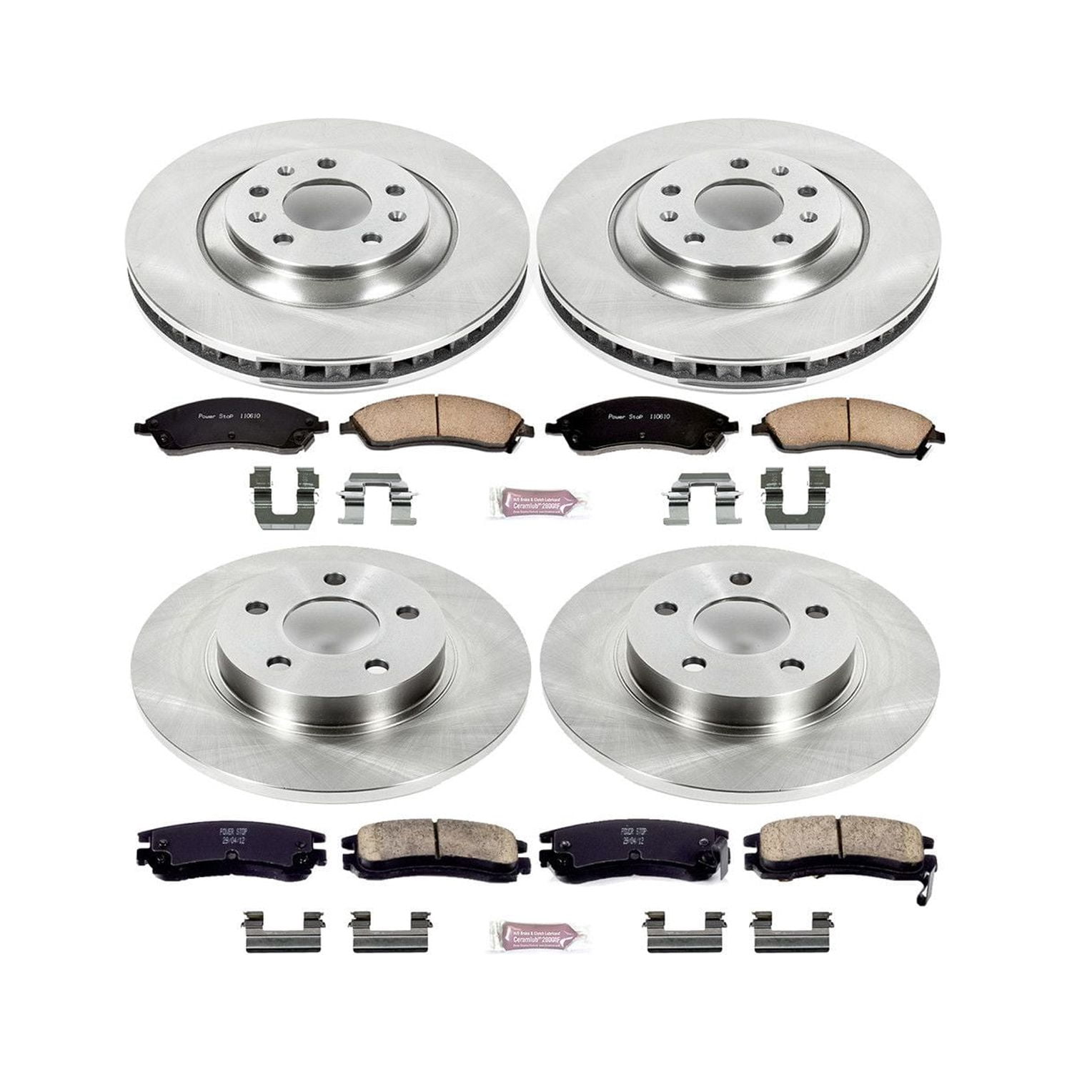 Power Stop Front and Rear Stock Replacement Brake Pad and Rotor Kit KOE1431