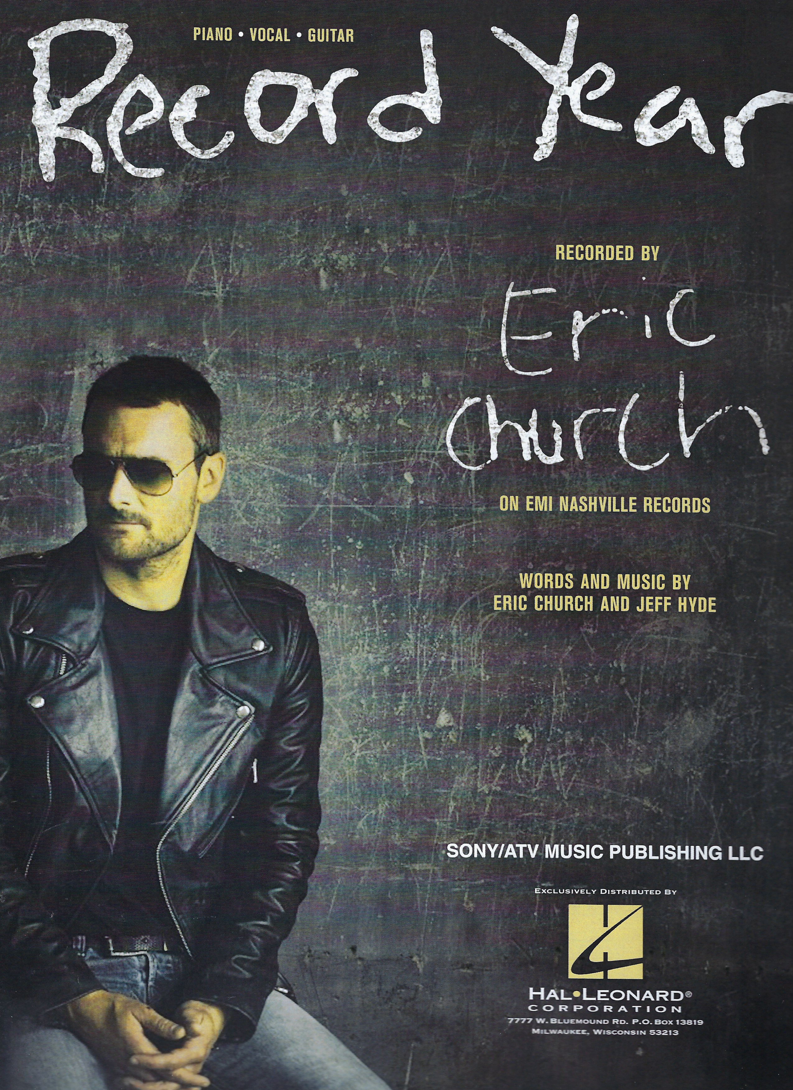 Eric Church Record Year Sheet Music Piano Vocal Guitar