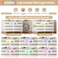 thumbnail image 6 of Rattan Dresser for Bedroom with 6 Drawers,Nursery Dresser with LED Lights and Charging Station,6 Drawer Double Dressers,Modern Wooden Dresser Chest,Tall Dresser Beside Table for Closet,Nursery, 6 of 7