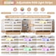 thumbnail image 4 of Yeshouse Cómoda de ratán para el dormitorio con 6 cajones, cómoda de madera Natural duradera y cajones con luz LED y estación de carga, soporte de TV, guardería, entrada, pasillo, 4 of 7