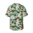thumbnail image 2 of Vsdgher Colorful Hawaii Palms Print Men's Wrinkle Free Untucked Cuban Shirt Business Casual Button Down Shirts Short Sleeve Shirt, 2 of 7