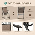 thumbnail image 6 of Outsunny Bistro Porch Furniture, Set of 2 Patio Chairs, Folding, Small Outdoor Dining Table, Textured Glass, Angle Adjustable Umbrella, Brown, 6 of 9