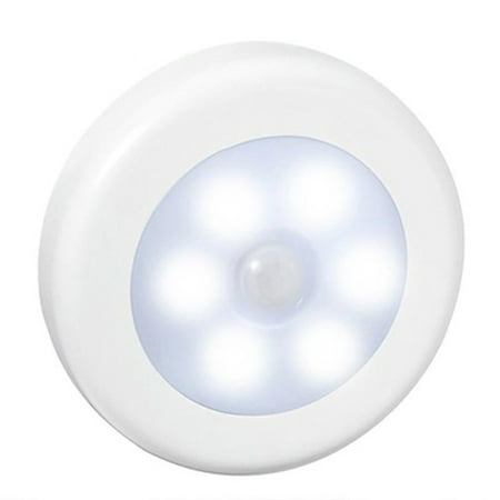 

Automatic Sensor 6 Led Night Light Wireless Detector Wall Lamp Light Auto On/Off Closet Battery Power Light