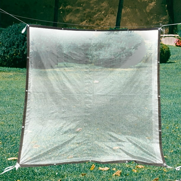 LXLA- Bâche anti-pluie transparente épaissie avec oeillets Feuille