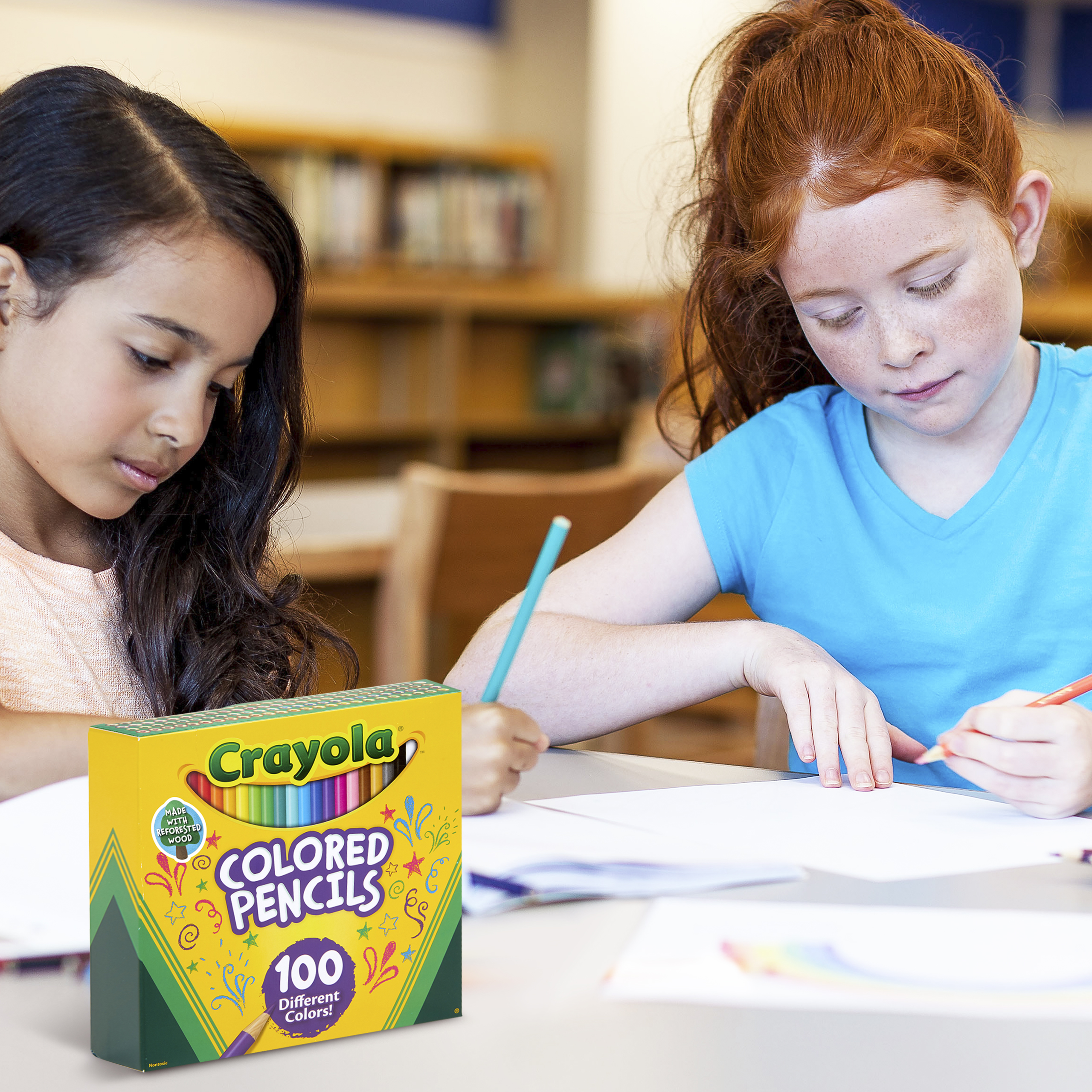Lápices de colores Crayola, 100 piezas, útiles escolares de regreso a clases, lápices para colorear para adultos, esenciales para el aula de arte, regalo para colorear para maestros y niños, edades 5+ 8