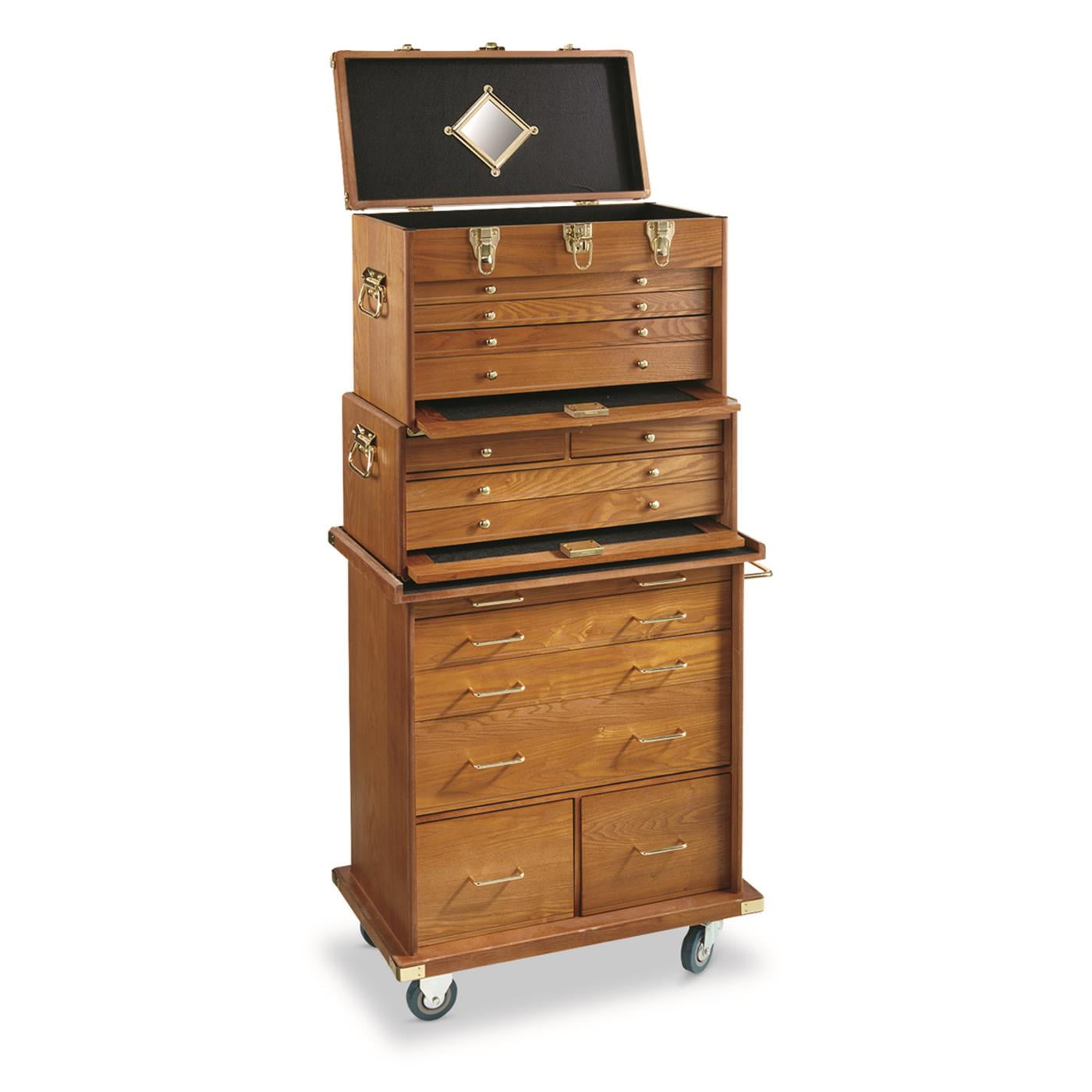 CASTLECREEK Rolling Storage Cabinet Oak