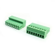 Unique Bargains 2 Pcs 3.81mm Spacing 22-16AWG 8Pin Pluggable Type PCB Screw Terminal Block