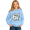 thumbnail image 4 of CAIXIA Hoodies for Girls 10-12 67 Graphic Print 67 Sweatshirt Kids Size Long Sleeve Going Out Tops Boys Pullover Fall Kids Clothes,Light Blue, 4 of 5
