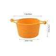 thumbnail image 3 of Dongrere Woven Round Storage Basket with Handles, Desktop Small Bin, Storage Organizer for Bathroom Living Room Bedroom Use, 6.6x4.7 Inch, Orange, 3 of 6