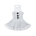 thumbnail image 3 of Eandarui Girls Snowman Costume Christmas Dance Dress Shiny Sequin Faux Fur Trim Figure Ice Skating White 14, 3 of 7