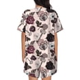 thumbnail image 3 of Bingfone Retro Red Black Roses Print Pajamas Sets for Women Soft Short-Sleeved Pjs with Lounge Shorts Two Piece Sleepwear, 3 of 8