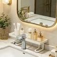 thumbnail image 5 of Bathroom Sink Organizer Shelf, Over The Faucet Storage Rack for Kitchen Bathroom, No Drill ABS Plastic Space Saver Holder for Soap Sponge, 19.7 Inches, 5 of 5