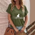 thumbnail image 4 of ALLLIST Summer Women's Tops Short Sleeve V Neck T-Shirts Fashion Green Animal Print Shirts Tops for Ladies, 4 of 6