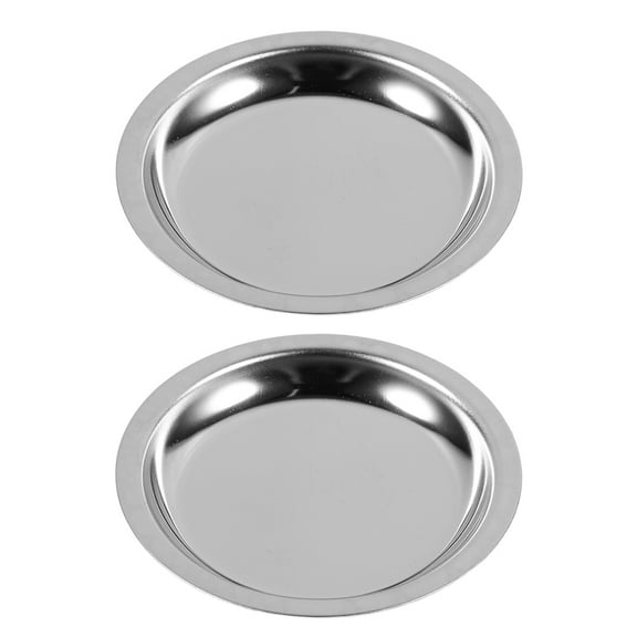 WORGEOUS 2 Pcs Stainless Steel Tea Bag Dish Metal Plate Tea Bag Saucer Cups Mats Tea Holder Round Tea Bag Plate Tea Coasters For Tea Bags Coffee Accessories