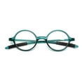 thumbnail image 3 of 5 pairs Womens Retro Round Green Reading Glasses Mens Classic Flexible Plastic Readers HD +1.00, 3 of 3