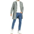 thumbnail image 2 of Unique Bargains Men's Trench Coat Lightweight Single Breasted Jacket Overcoat L Light Gray, 2 of 6
