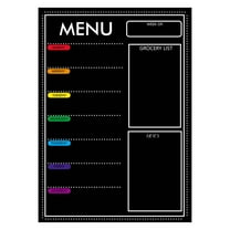 Tunhigl Magnetic Weekly Menu Planner Set - Refrigerator Calendar Whiteboard with Stickers for Kitchen Organization & Cute Room Decor Black