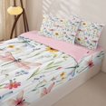 thumbnail image 3 of Homewish Spring Garden Floral Zipper Full Size Comforter Sets with Fitted Sheet and 2 Pillowcases,Girls Flower Dragonfly Zipper Bedding Set,Pink Reversible,4 Pieces, 3 of 7