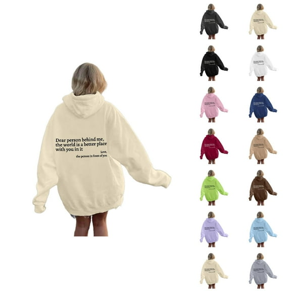 Dear Person Behind Me Hoodies for Women Mental Health Matters Inspirational Positive Hooded Sweatshirt with Pockets