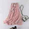 thumbnail image 2 of Women Spring Summer Elastic High Waist Long Mesh Skirt Tutu Maxi Pleated, 2 of 3