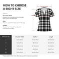 thumbnail image 7 of Honeii White And Black Plaid Print Women's V-Neck T-Shirt,Short Sleeve V Neck Tees Tops for Women , Perfect for Work, Travel, and Everyday Wear, 7 of 7