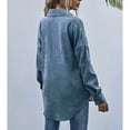 thumbnail image 7 of CILENON Women's Casual Jackets Women's Corduroy Lapel Single Breasted Shirt Long Sleeve Loose Casual Coat (Light Blue,XL), 7 of 7