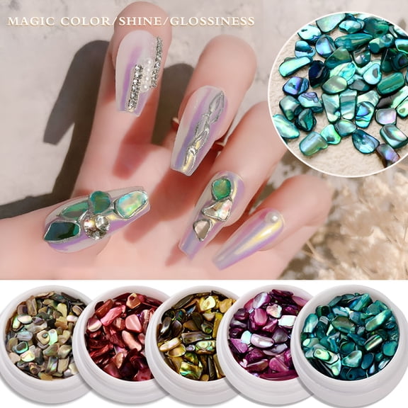 BESTSKY Shell Nail Decoration Colorful Natural Abalone Shell Thin Slices 3D Nail Art