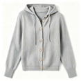 thumbnail image 4 of Sahpxhe Cardigan Sweaters for Women Hooded Long Sleeve Loose Fit Button down Sweater Coat Fall Casual Warm Knit Outerwear Gray L, 4 of 6