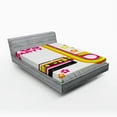 thumbnail image 1 of Ambesonne Colorful Fitted Sheet, 70s Party Casette Tape, Full Size, Multicolor, 1 of 2