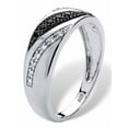 thumbnail image 2 of PalmBeach Jewelry Men's 1/5 TCW Round Black and White Diamond Ring in Platinum-plated Sterling Silver, 2 of 6