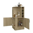 thumbnail image 5 of FM FURNITURE Toyei Corner Bar Cabinet with Bottle Rack, Open Shelves, and Hidden Storage, Natural Oak, 5 of 6