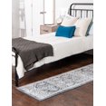 thumbnail image 2 of 2' x 8' Blue and Ivory Border Rectangular Rug Runner, 2 of 3