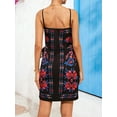 thumbnail image 4 of Women's Floral Print Spaghetti Strap Wrap Mini Dress Polyester % Lightweight Silky Feel Ideal for Summer Party, 4 of 16