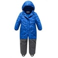 thumbnail image 1 of Breezora Windproof Waterproof Snowsuit For Children Thickened Thermal Ski Overall With Removable Hood And Pockets 100 Size Blue, 1 of 6