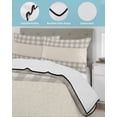 thumbnail image 4 of Quilts Twin Size Bedding Set, Retro Grey Lightweight Quilted Comforter, Farmhouse Buffalo Plaid Vintage Beige Soft Reversible Bedspread Coverlet with Pillow Covers for All Season, 68" x 86", 4 of 7