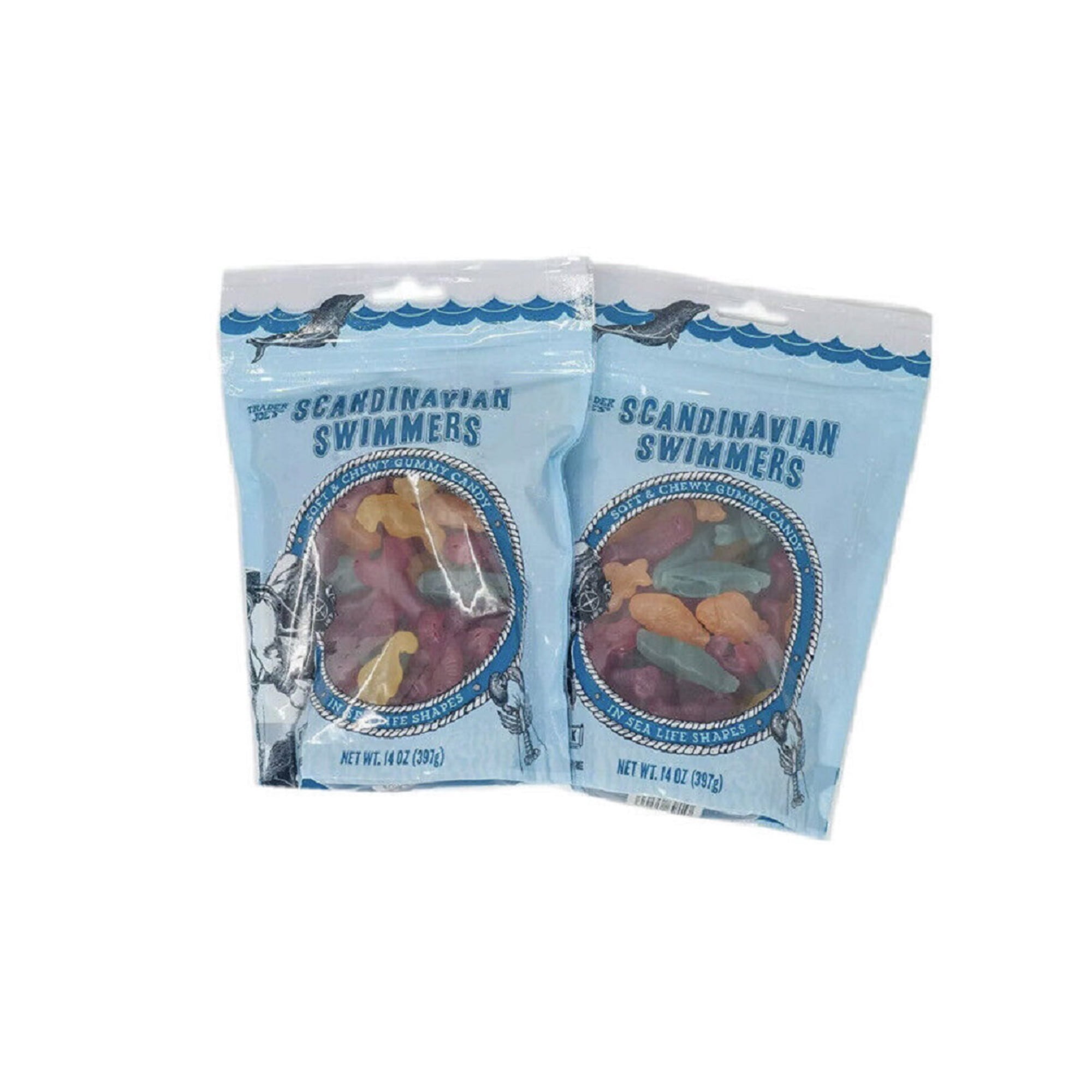 Trader Joe's Scandinavian Swimmers Soft & Chewy Gummy Candy, 14 oz Bags (2-Pack)