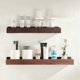 thumbnail image 4 of Black Walnut Wood Bathroom Storage Rack Wall Mounted Light Luxury Living Room Non Perforated Bathro, 4 of 5