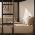 thumbnail image 3 of Kdymod Twin XL over Queen Metal Bunk Bed Set with Stairs & Storage, Heavy Duty Queen Bunk Bed Frame for Adults & Teens, Includes 6" Memory Foam Mattresses, No Box Spring Needed, Black, 3 of 10