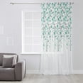 thumbnail image 3 of Weeping Flowers Semi Sheer Curtains Drapes for Living Room,Bedroom,French Doors Window 96 Inches Long,Teal Grey Summer Spring Floral Botanical Art Rod Pocket Chiffon Curtain Drapery Voile Panel, 3 of 6
