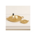 thumbnail image 2 of Trays for House and Coffee Table Decor - Round Metal Centerpiece Table Decorations with Snake Border Design - Organizer Accents Perfect as Trinket Trays, Jewelry or Bed Trays - Set of 2, 2" Gold, 2 of 9