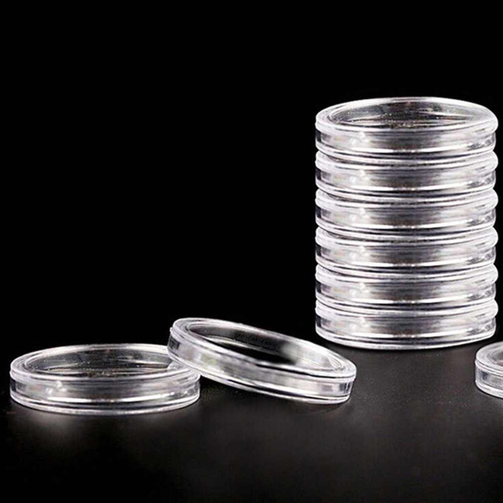 Coin Collection box Xgz 100pcs 30/ mm moneta rotonda di plastica trasparente Storage box collezione di monete del display custodia organizer Container