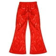 thumbnail image 3 of iixpin Kids Girls Boys Sequin Hip Hop Jazz Dance Pants Bell Bottom Flare Pants Stage Performance Disco Costume Red 13-14, 3 of 7